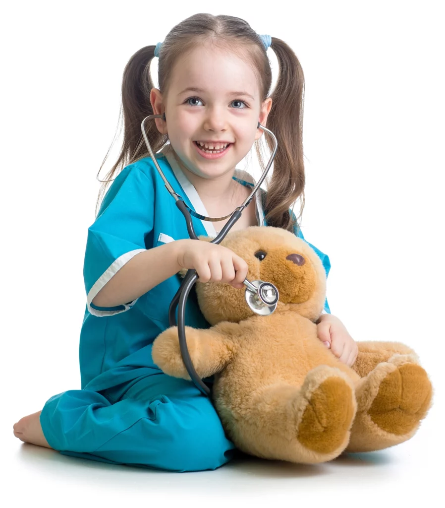 Little girl with a teddy bear